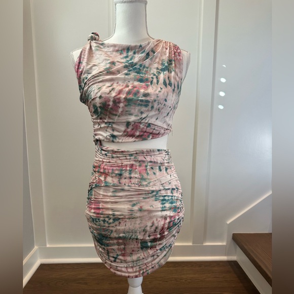 Zara Printed Cut Out Mini Dress - Picture 2 of 6